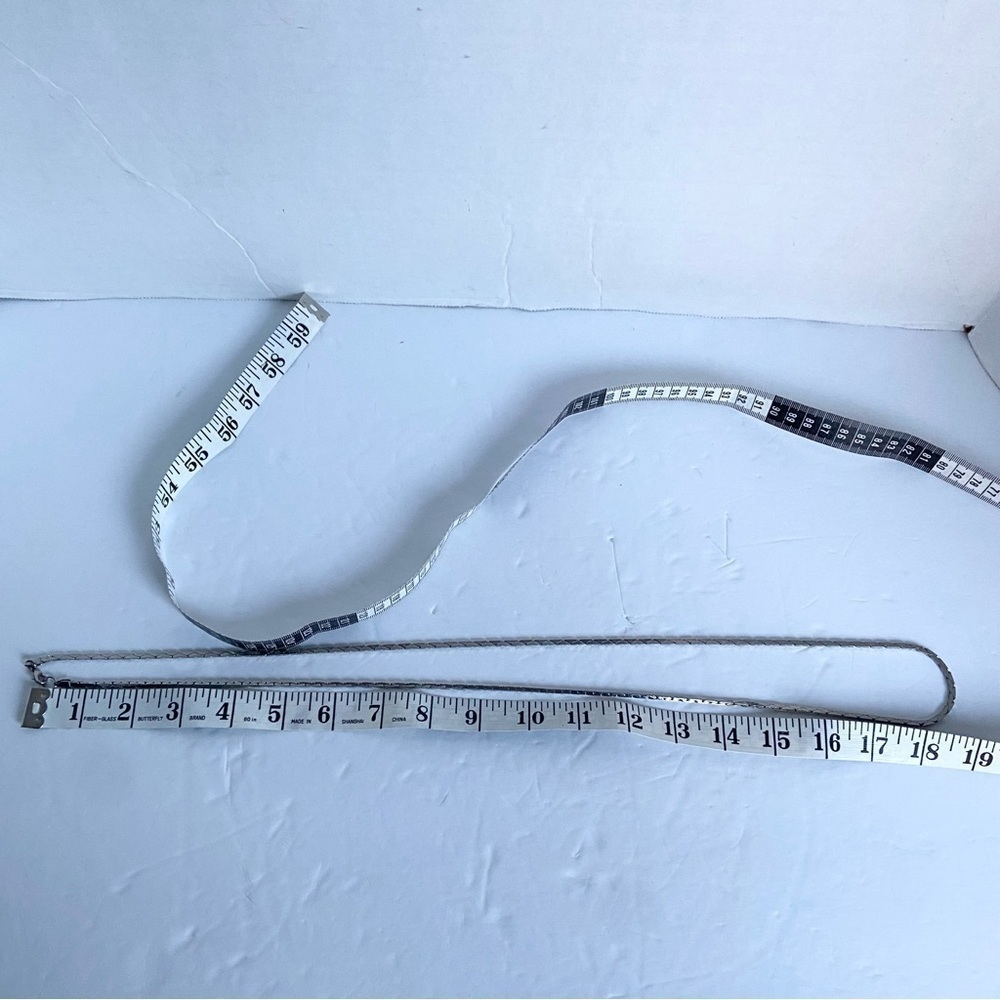 Long Box Chain Silver Tone Necklace Plain Simple Casual Necklace - Picture 8 of 8